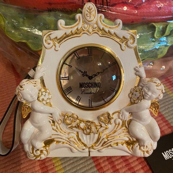 AW22 MOSCHINO Couture Jeremy Scott White Clock Sculpted Ancient Clutch Handbag - Picture 5 of 9